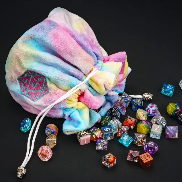 Multi-pocket d20 Dice Bag - Rainbow