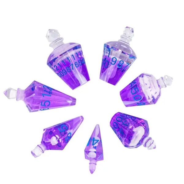 Purple & White Potion Bottle Dice