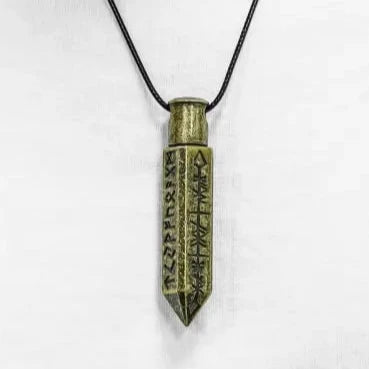 Bronze Runic Pendant with Mini Metal Dice