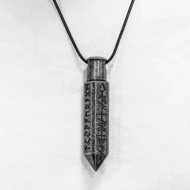 Silver Runic Pendant with Mini Metal Dice